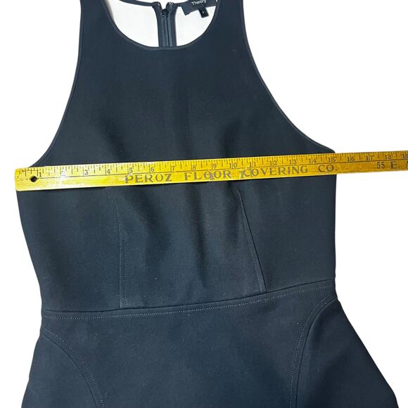 THEORY little black dress Felicitina Ruffle Hem fit and flare women  4 cocktail - Picture 4 of 13